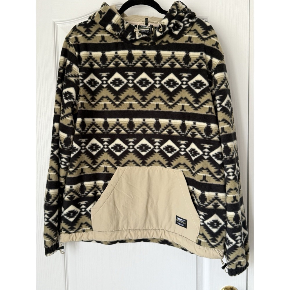 WeSC 90's Mike Aztec Print Fleece Pullover Mens‎ Small Hoodie Unisex  Sweatshirt